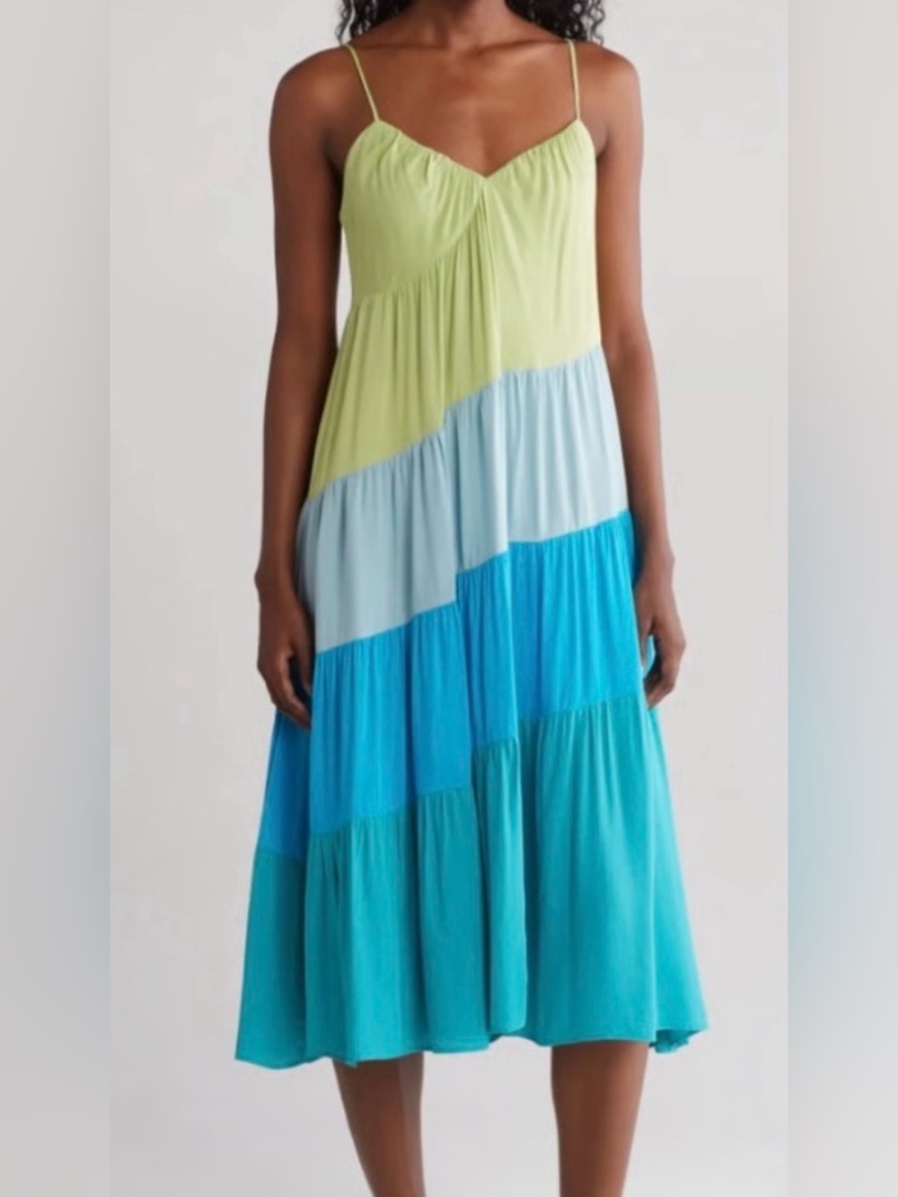 #2 Lucy Paris Lime Smocked Sundress with Blue Accent